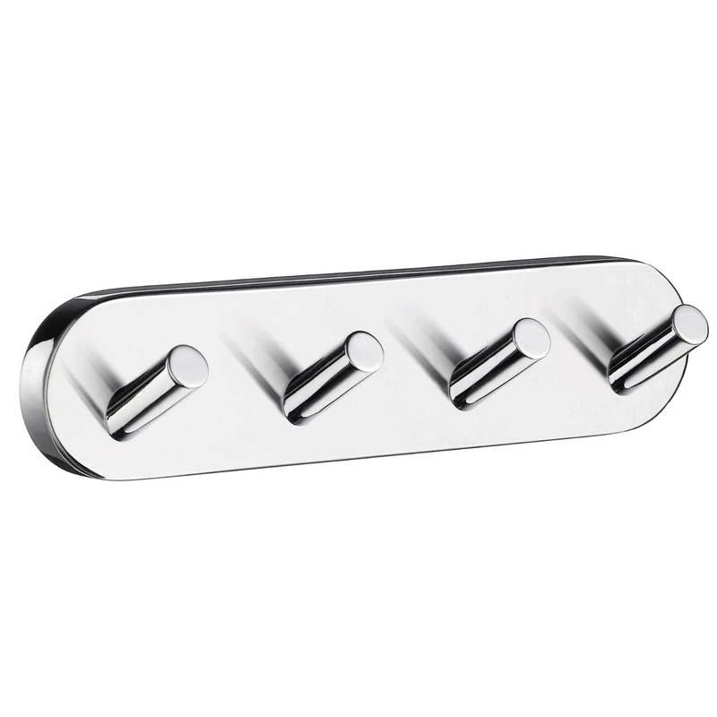 Smedbo "Home" Chromed Quadruple Towel Hook, Polished Chrome,17.8 x 4 x 4 cm, Silver