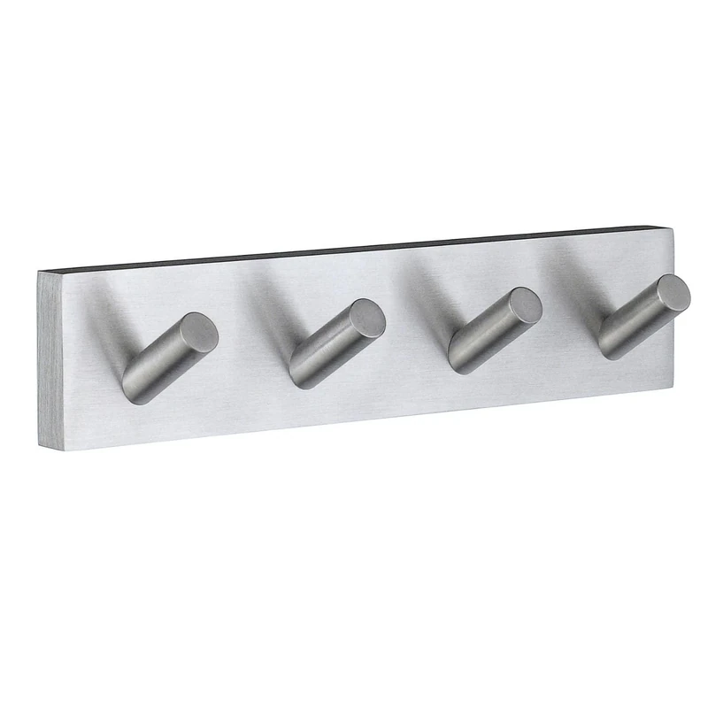 Smedbo House Quadruple Towel Hook, Brass, Silver, 17.8 x 4 x 4 cm