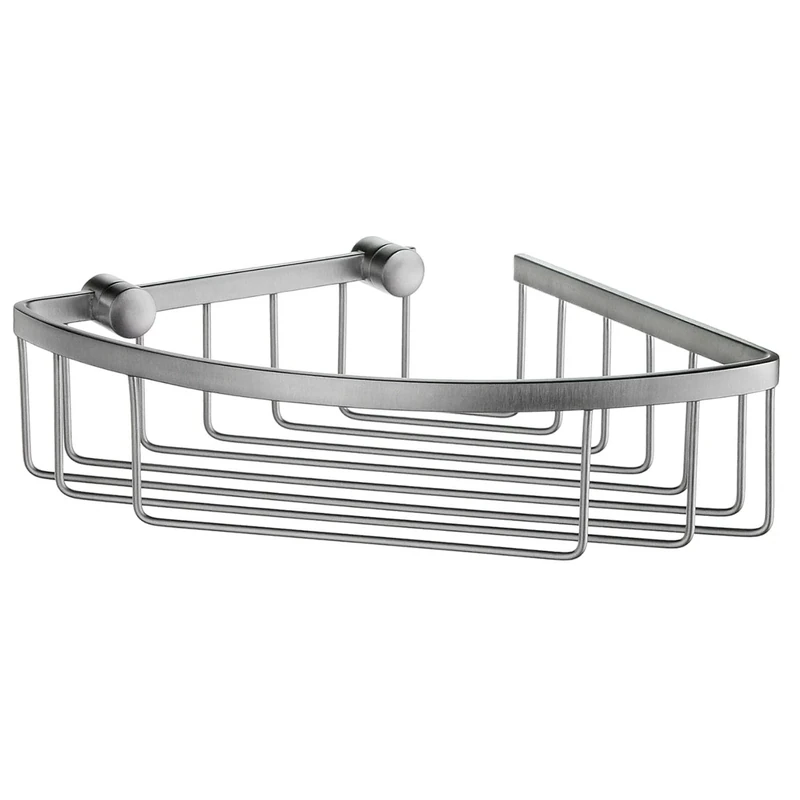 Smedbo Sideline Corner Soap Basket Matt, Brass, Silver, 19.5 x 19.5 x 6 cm