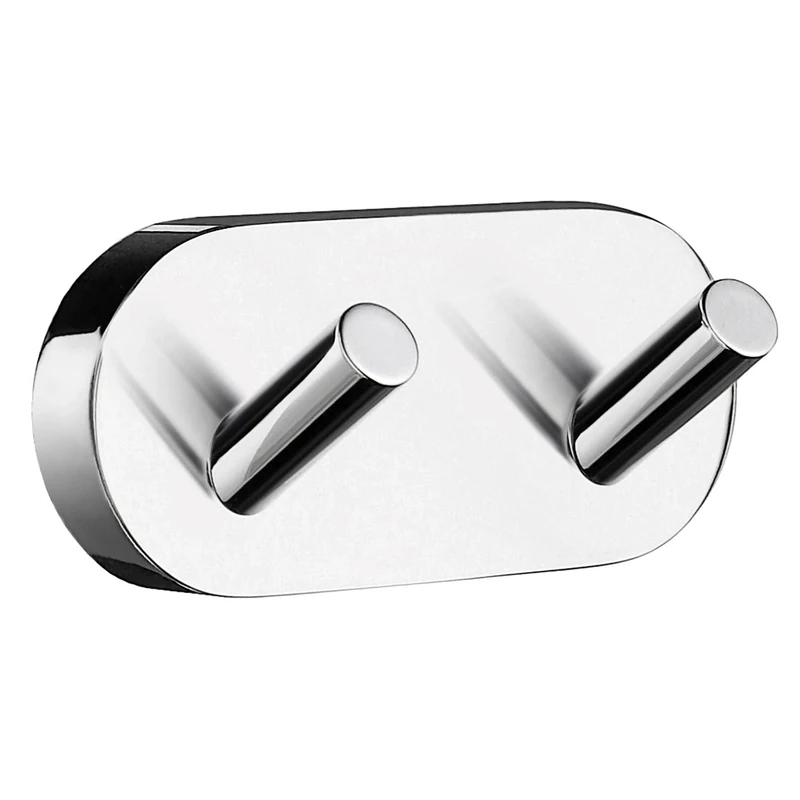 Smedbo "Home" Double Towel Hook, Polished Chrome, 9 x 4 x 4 cm
