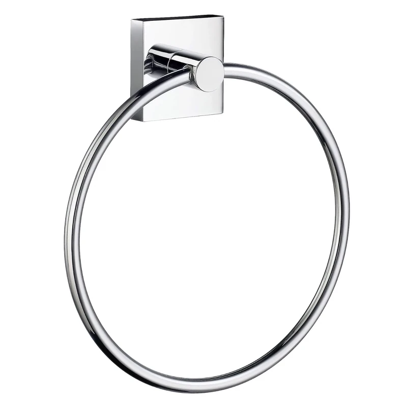 Smedbo RK344 "House" Chromed Matt Towel Ring, Polished Chrome, 17 x 17 x 4 cm
