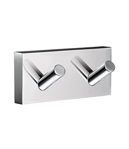 Smedbo "House" Chromed Double Towel Hook, Polished Chrome, Silver