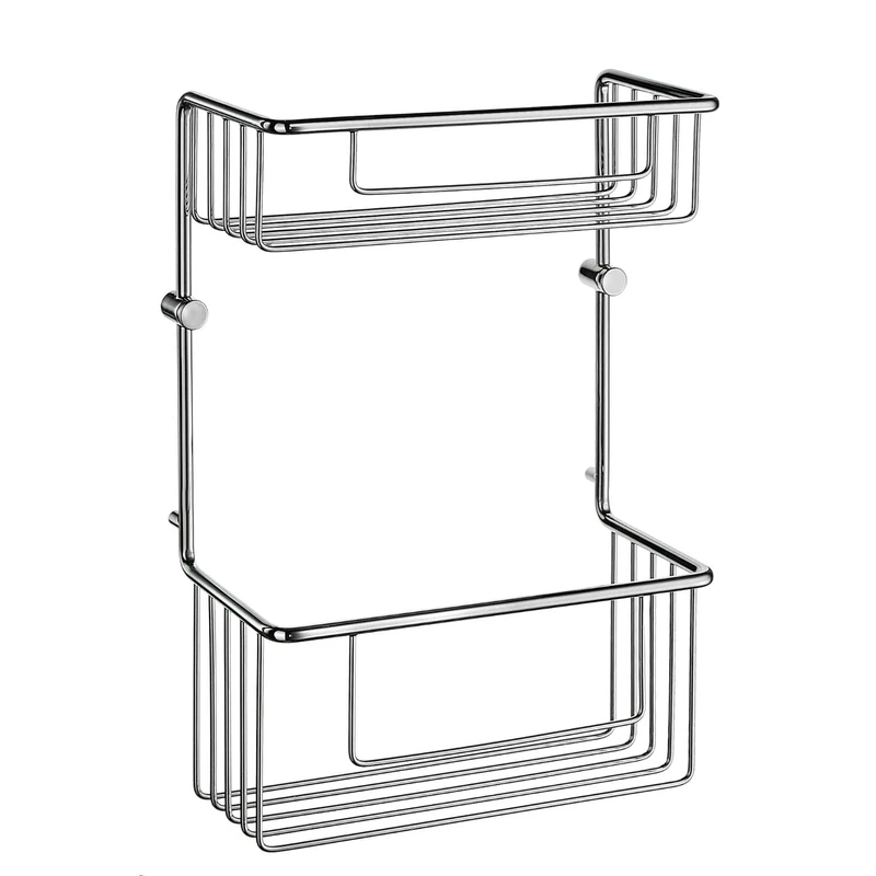 Smedbo Soap Basket Straight 2 Level, Polished Chrome DK1031 Sideline Basic, Silver, 12 x 22.6 x 37.4 cm