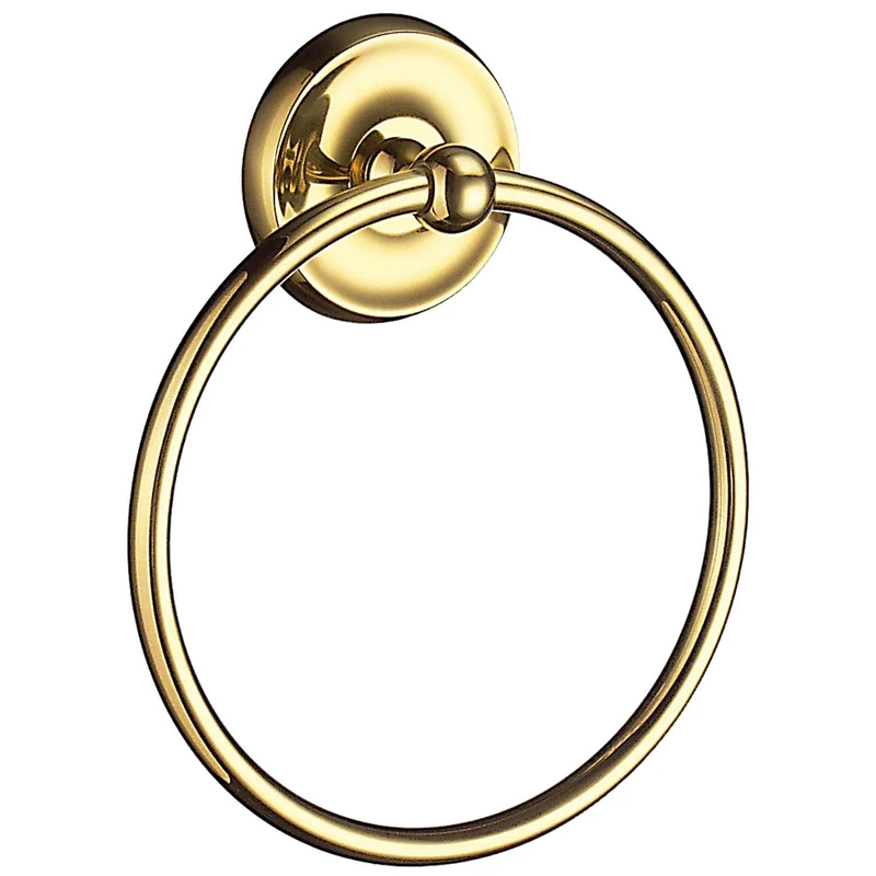 Smedbo Brass Polished "Villa" Towel Ring, Gold, 4.1 x 15.5 x 19.6 cm