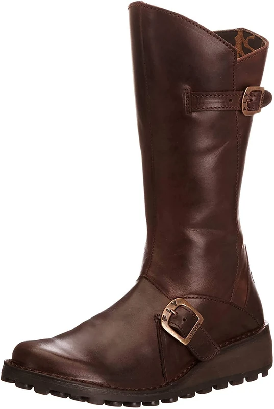 Fly London Women's Mes Buckle Boots, Dk Brown, 8 UK