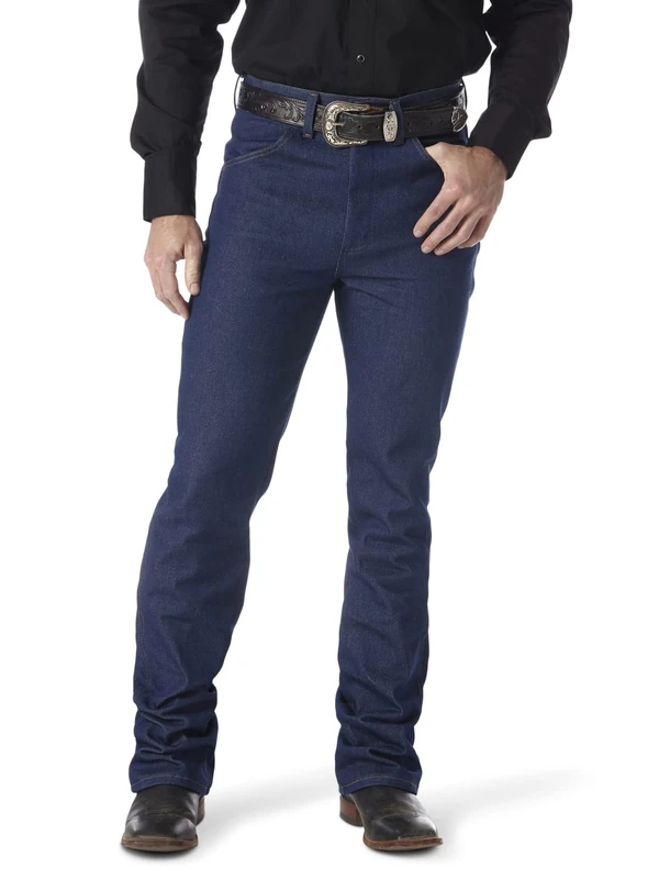 Wrangler Men's Cowboy Cut Slim Fit Traditional Boot Cut Jean, Navy, 29W x 32L