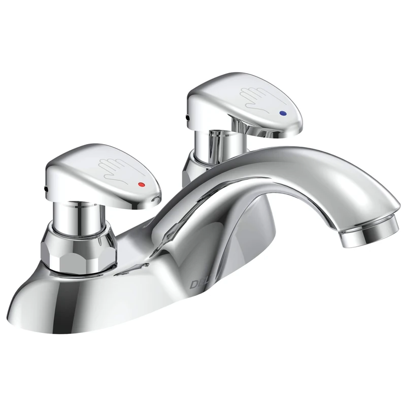 Delta-86T1153 86T, 2 Handle Metering Slow-Close Lavatory Faucet, Chrome