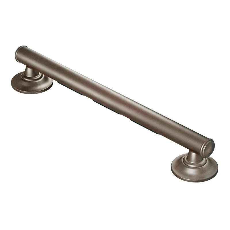 Moen LR8724D1GOWB 24" Securemount Designer Elegance Grab Bar with Grip Pads, Old World Bronze, 24 Inch