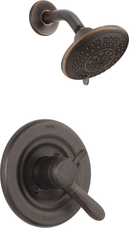 Delta Lahara 17 Series Dual-Function Shower Trim Kit with 5-Spray Touch Clean Shower Head, Venetian Bronze T17238-RB (Valve Not Included)