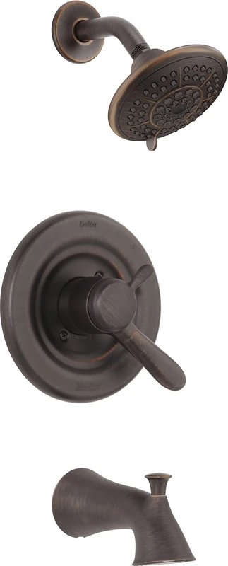 Delta Lahara 17 Series Dual-Function Tub and Shower Trim Kit with 5-Spray Touch Clean Shower Head, Venetian Bronze T17438-RB (Valve Not Included)