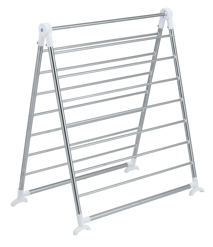 Wenko 3772020100 Bathtub Laundry Dryer Profi 11 m Drying Length, Foldable, Metal Stainless Steel, 65 x 150 x 2.5 cm, Silver matt