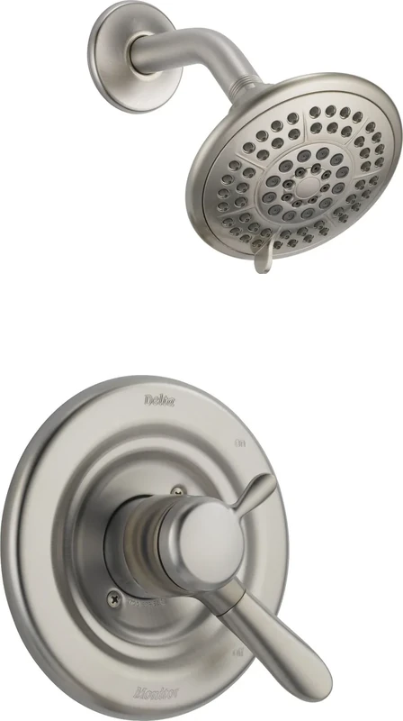 Delta Lahara 17 Series Dual-Function Shower Trim Kit with 5-Spray Touch Clean Shower Head, Stainless T17238-SS (Valve Not Included)
