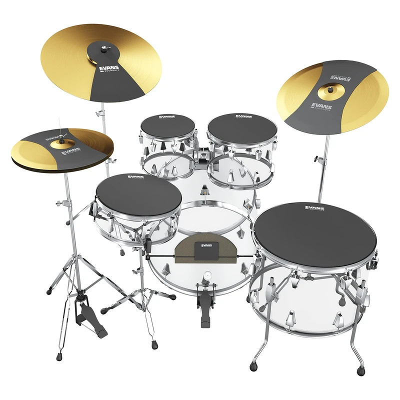 Evans Soundoff Drum Mute Pads - Full Box Drum Pad Set - Drum Mutes Pack - 3 Cymbals, 4 Tom/Snare, & 1 Bass Drum Mute - significant for Silencing Drum Kits to Practice - Standard Set