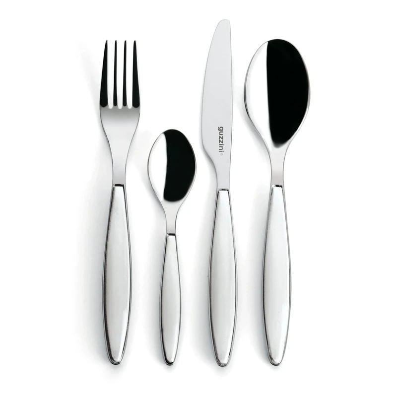 Guzzini - Feeling, 24-Piece Cutlery Set - White, 15.8 x 7.5 x h25.5 cm - 23000011
