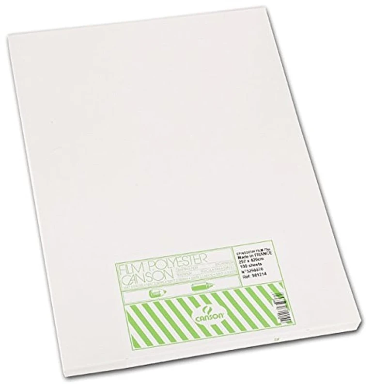 Canson A3 75 µ Translucent Mat Coated Polyester Film (Pack of 100 Sheets)