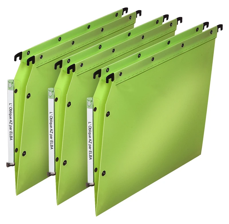 Elba Ultimate PP Pack of 10 Suspension Files for Cabinet with V-Base Polypropylene Opaque Green