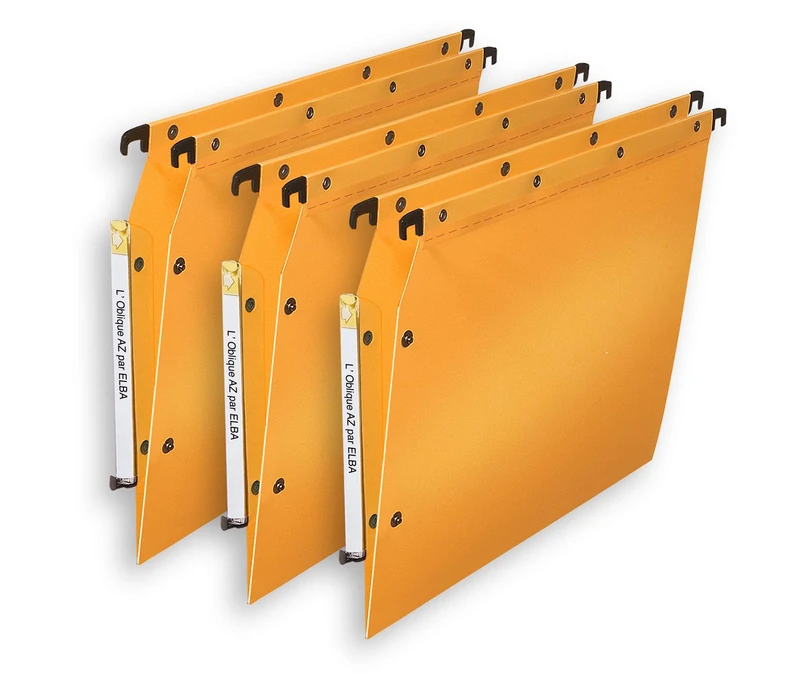Elba 100330606 Suspension File A4 V-Base Polypropylene Opaque Pack of 10 Yellow