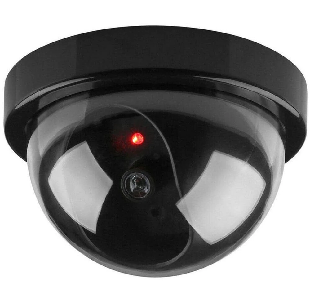 BW Dummy Camera, Home Security Fake Camera Imitation Dummy Security Camera Dome With Flashing LED Light