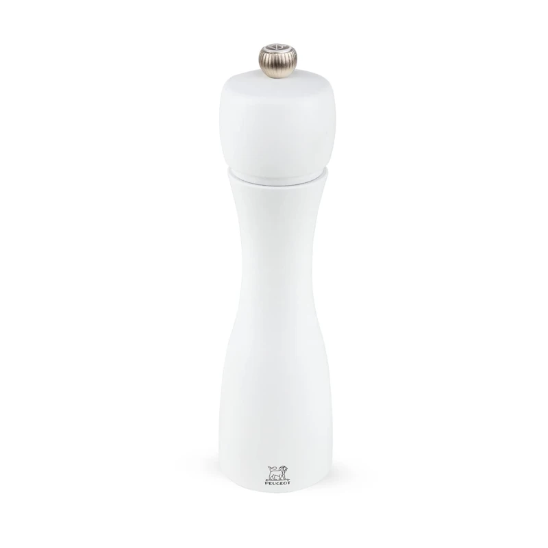 PEUGEOT - Tahiti 20 cm Salt Mill - Salt Included - Classic Grind System - Made with PEFC Certified Wood - Lifetime Guaranteed Mechanism - Made in France - White