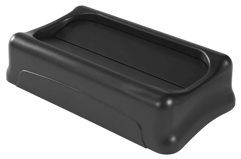 Rubbermaid Commercial Products Slim Jim Swing Lid Black FG267360BLA - Image 1