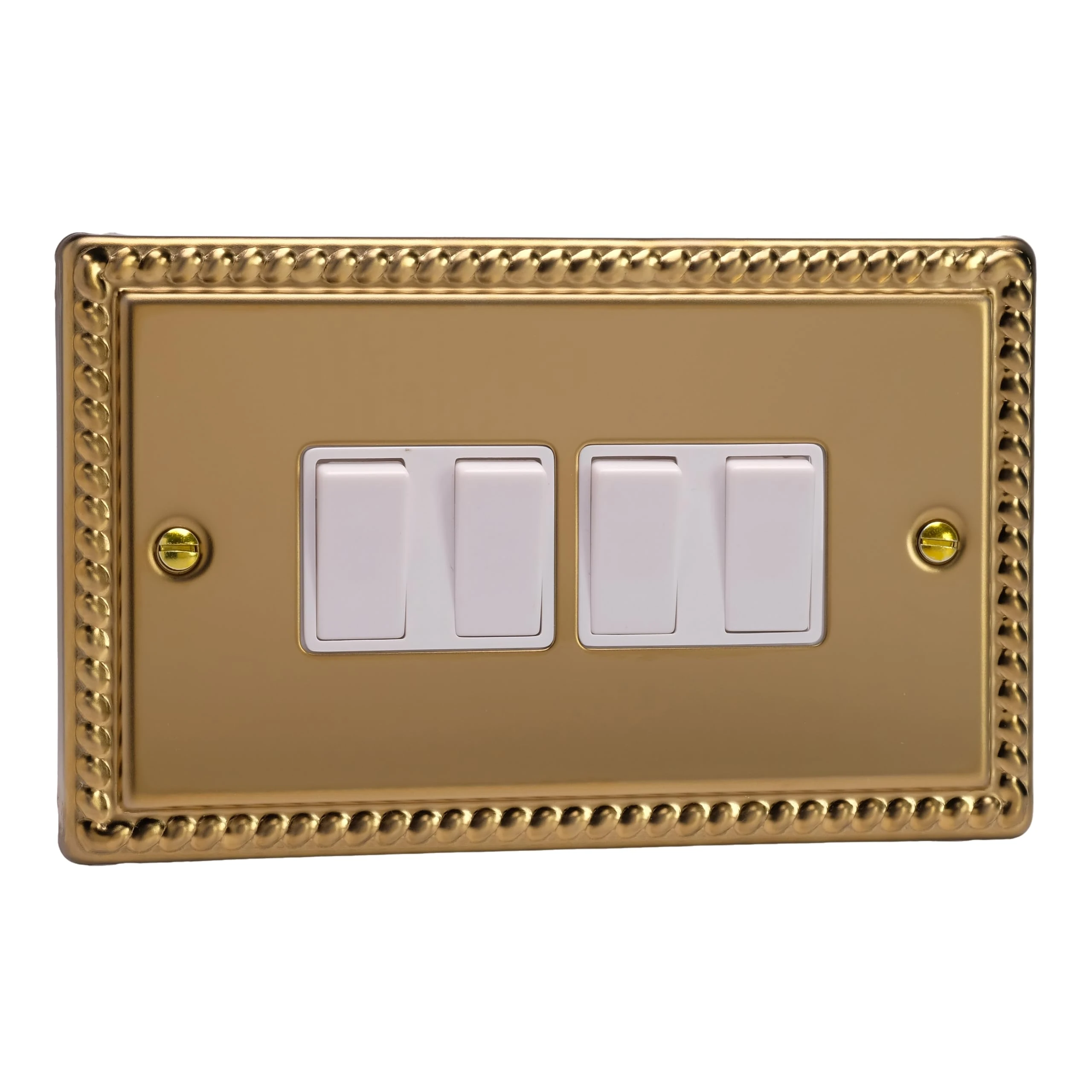 Varilight - 4G 1 or 2W 10A Switch Georgian Brass - XG9W