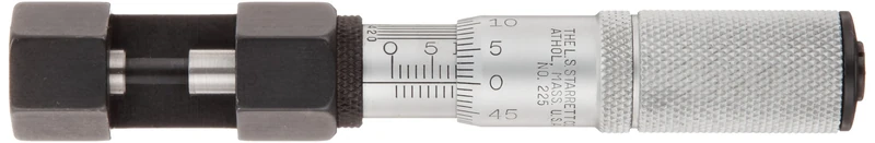 Starrett V225MF Wire Micrometer, Friction Thimble, 0-10 mm Range, 0.001 mm Graduation