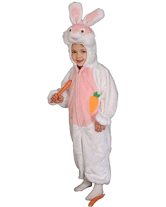 Dress Up America Bunny Costume for Kids - Easter Bunny Rabbit Costume - Children's White Rabbit Cape Or Jumpsuit
