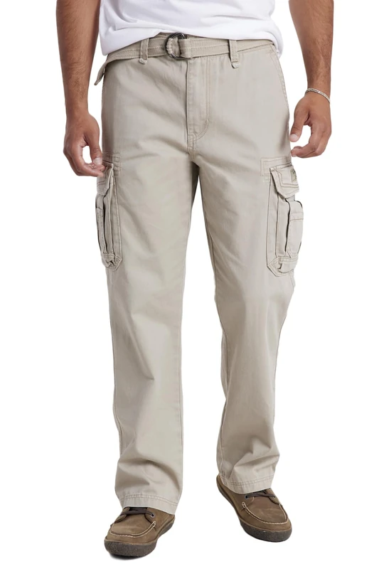 Unionbay Men's Survivor Iv Relaxed Fit Cargo Pant-Reg and Big and Tall Sizes Casual, Desert, 34W / 34L
