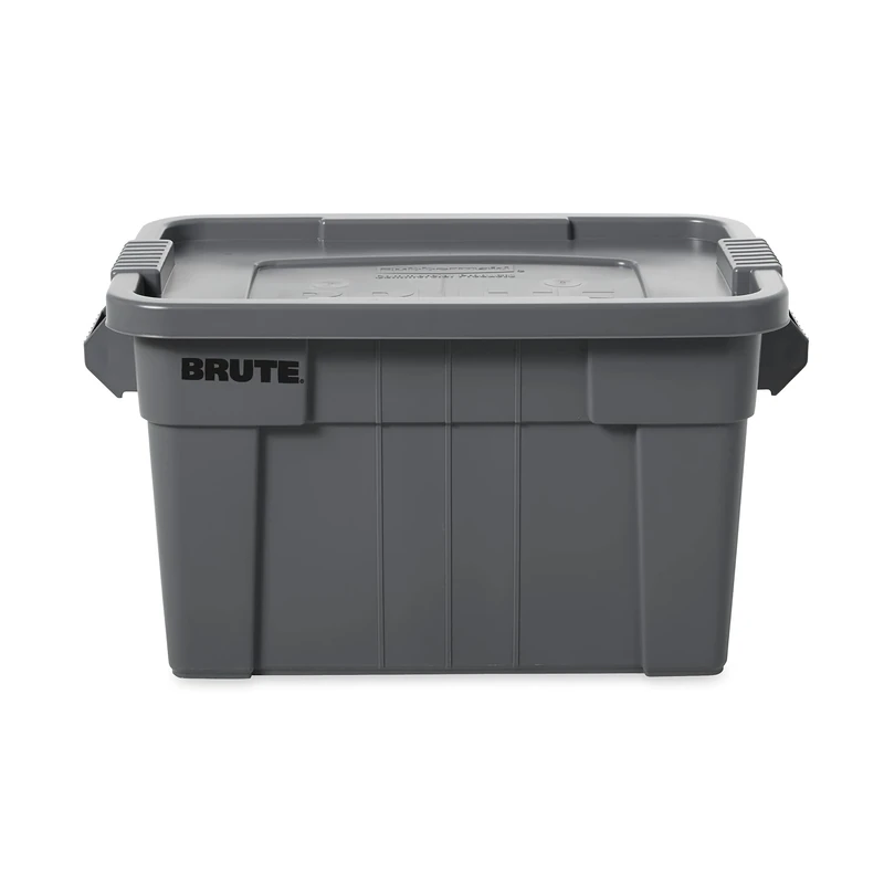 Rubbermaid Commercial Products BRUTE Tote 76L with Lid Grey FG9S3100GRAY