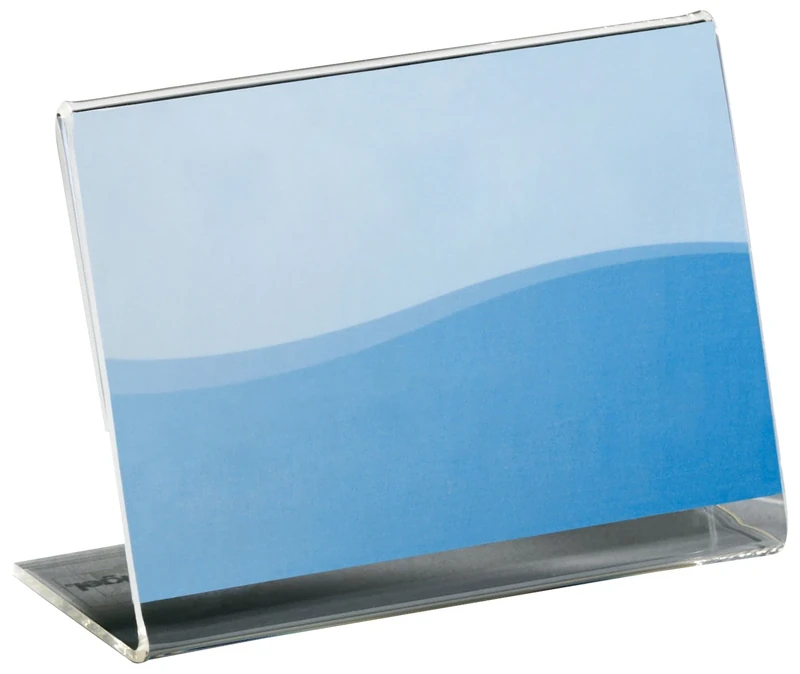 SIGEL PA107 Sign Holder, slanted, for 9 x 6 cm, single-sided presentation, acrylic, transparent, 10 Pieces