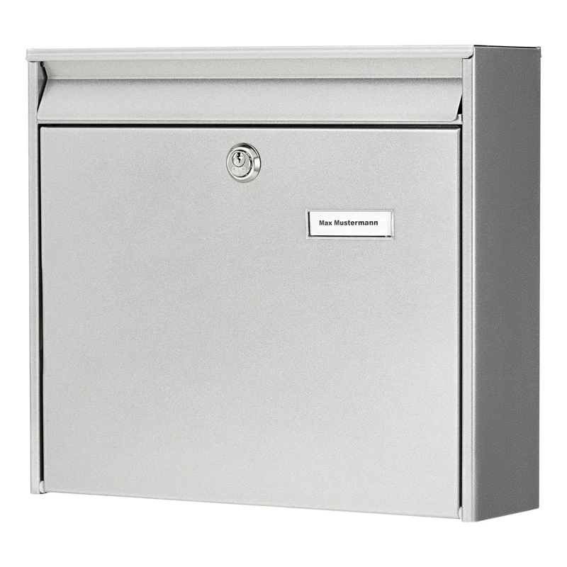 BURG-WÄCHTER, Group Mailbox, Slot Size A4, Galvanised Steel, Potsdam 877 Si, Silver