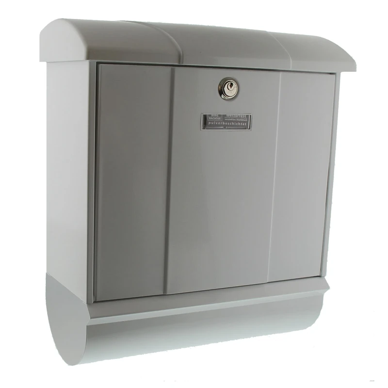 BURG-WÄCHTER Letterbox Set with Integrated Newspaper Compartment, A4 Throw-in Format, EU Norm EN 13724, Galvanized Steel, Olymp-Set 91600 W, White
