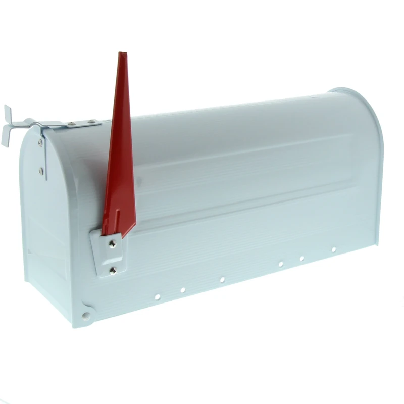 BURG-WÄCHTER, American Mailbox with Red Flag, Slot Size A4, Aluminium, 891 W, White