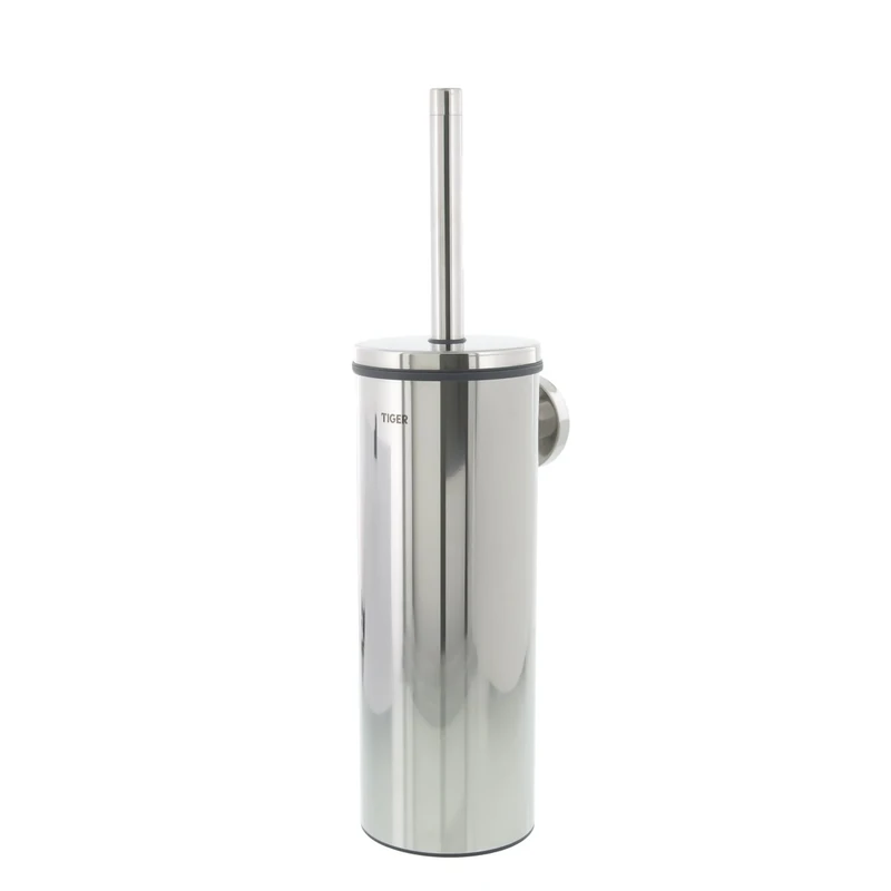 Tiger Boston Toilet Brush and Holder, Stainless Steel Polished, Chrome, 9.3 x 35.6 x 12.6 cm