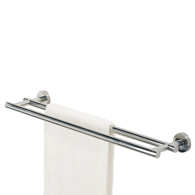 Tiger Boston Double Towel Rail, Stainless Steel Polished, Chrome, 58.1 x 5 x 13 cm