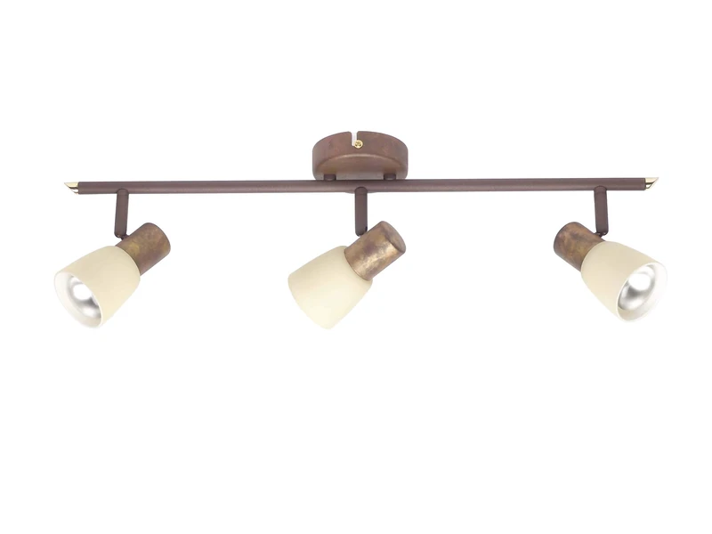 Brilliant Luca Spotlight Bar - 3-Bulb E14 Aged Copper 35816/56