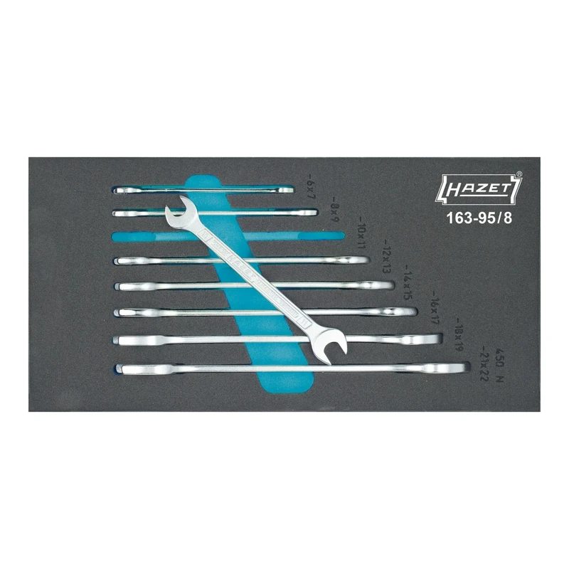 HAZET 163-95/8 Hexagon Profile Double Open-End Wrench Set - Multi-Colour