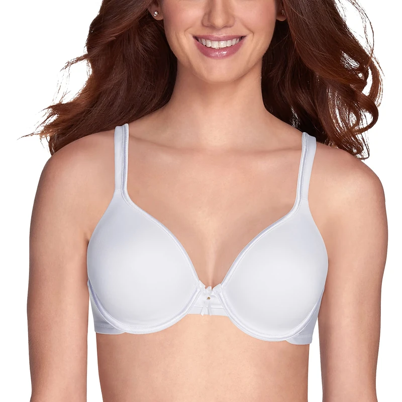 Vanity Fair Women's Bra with 2-Way Convertible Straps, Body Caress Full Coverage, Lightly Lined Cups Up to Dd, Underwire-White, 38B