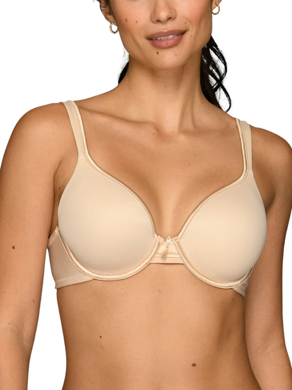Vanity Fair Women's Bra with 2-Way Convertible Straps, Body Caress Full Coverage, Lightly Lined Cups Up to Dd, Opaque, Underwire-Beige, 36C - Image 1