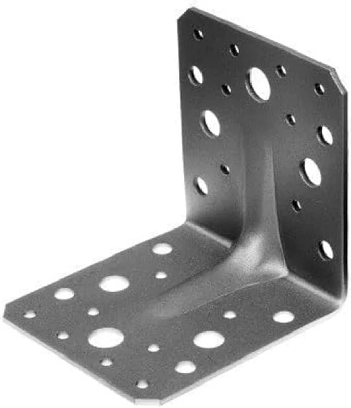 Alberts 330521 Heavy-Duty Angle Bracket with Beading | sendzimir galvanised | 105 x 105 x 90 mm | Set of 12