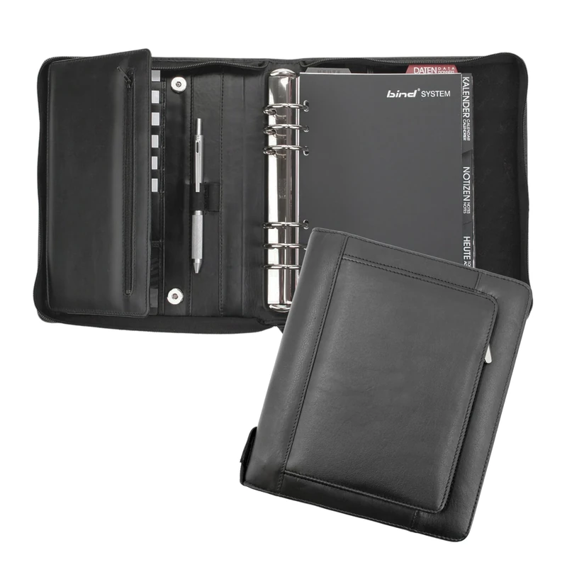 Bind Personal Organiser System Agenda A5 Leather 2009 1 Week = 2 Pages