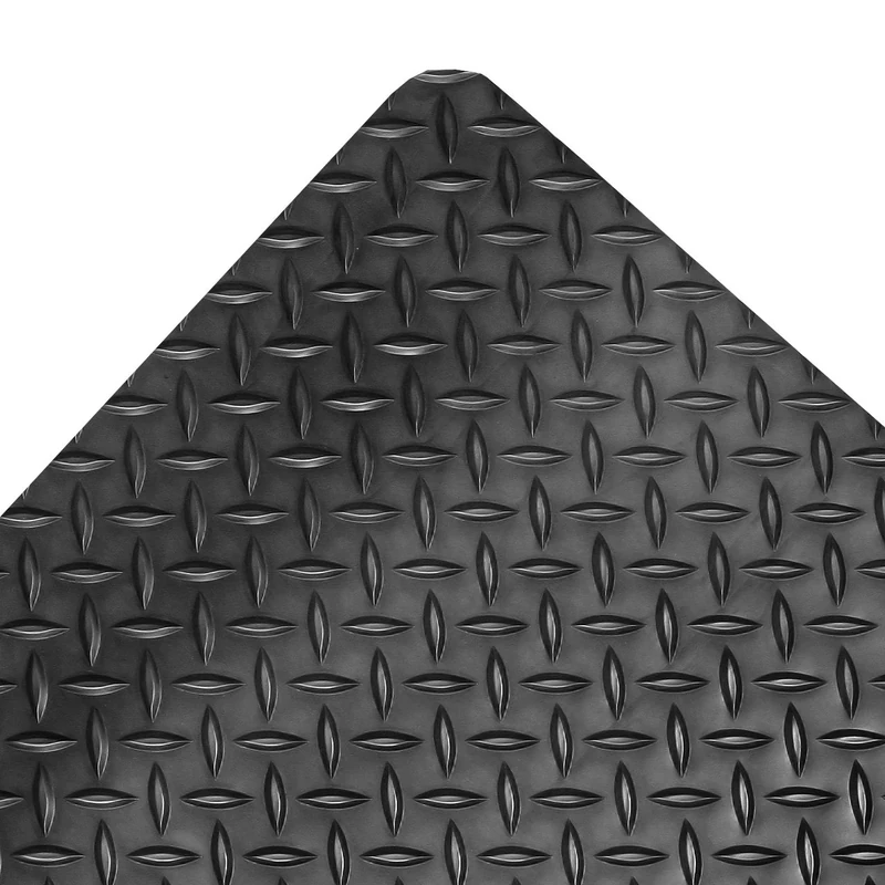 NoTrax Vinyl 979 Saddle Trax Grande Anti-Fatigue Mat, for Dry Areas, 3' Width x 5' Length x 1" Thickness, Black