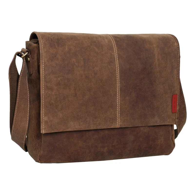 Shalimar Outback Wear - Sac bandouillère/Sac écolier modèle Kalgoorlie - Dimensions: 38x29x11 cm - Cuir de buffle huilé von Outback Model: Kalgoorlie - Marron - Image 1