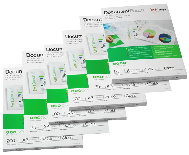 GBC A3 2x75 Micron Matt Laminating Pouches, Pack of 100, 41660E