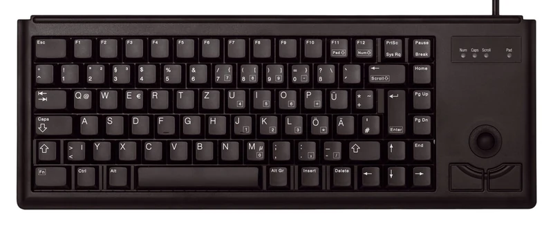CHERRY G84-4400, Compact Keyboard with Trackball, French Layout (AZERTY), Wired (USB-Connection), 2 Mouse Keys, Mechanical ML Switches, Black