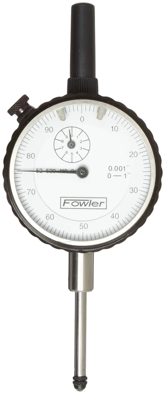 Fowler 52-520-110-2 Brass Premium Dial Indicator, White Face, 1" Total Travel