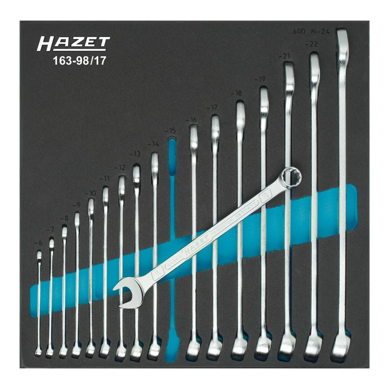HAZET 163-98/17 12-Point Traction Profile Combination Wrench Set - Multi-Colour