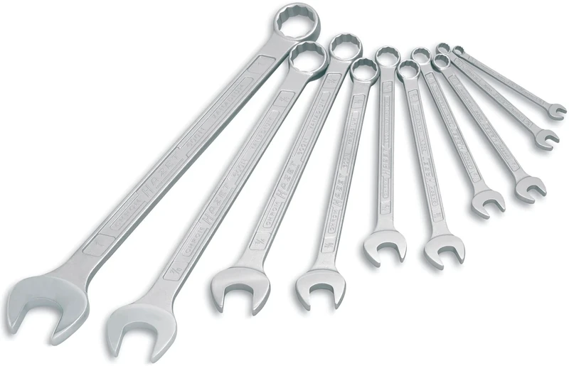 HAZET 600NA/10 12-Point Profile Combination Wrench Set - Chrome-Plated