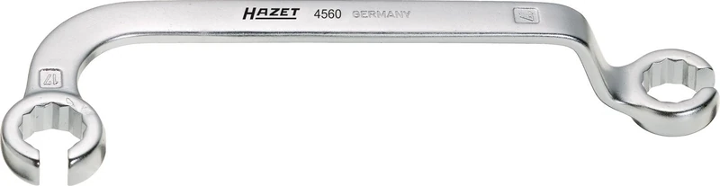 HAZET 4560 221 mm 12-Point Profile Injection Line Wrench - Chrome-Plated