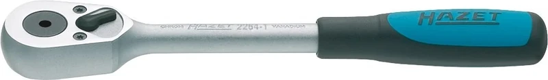 HAZET 2264-1 200 mm Reversible Ratchet for Bits - Chrome-Plated Polished